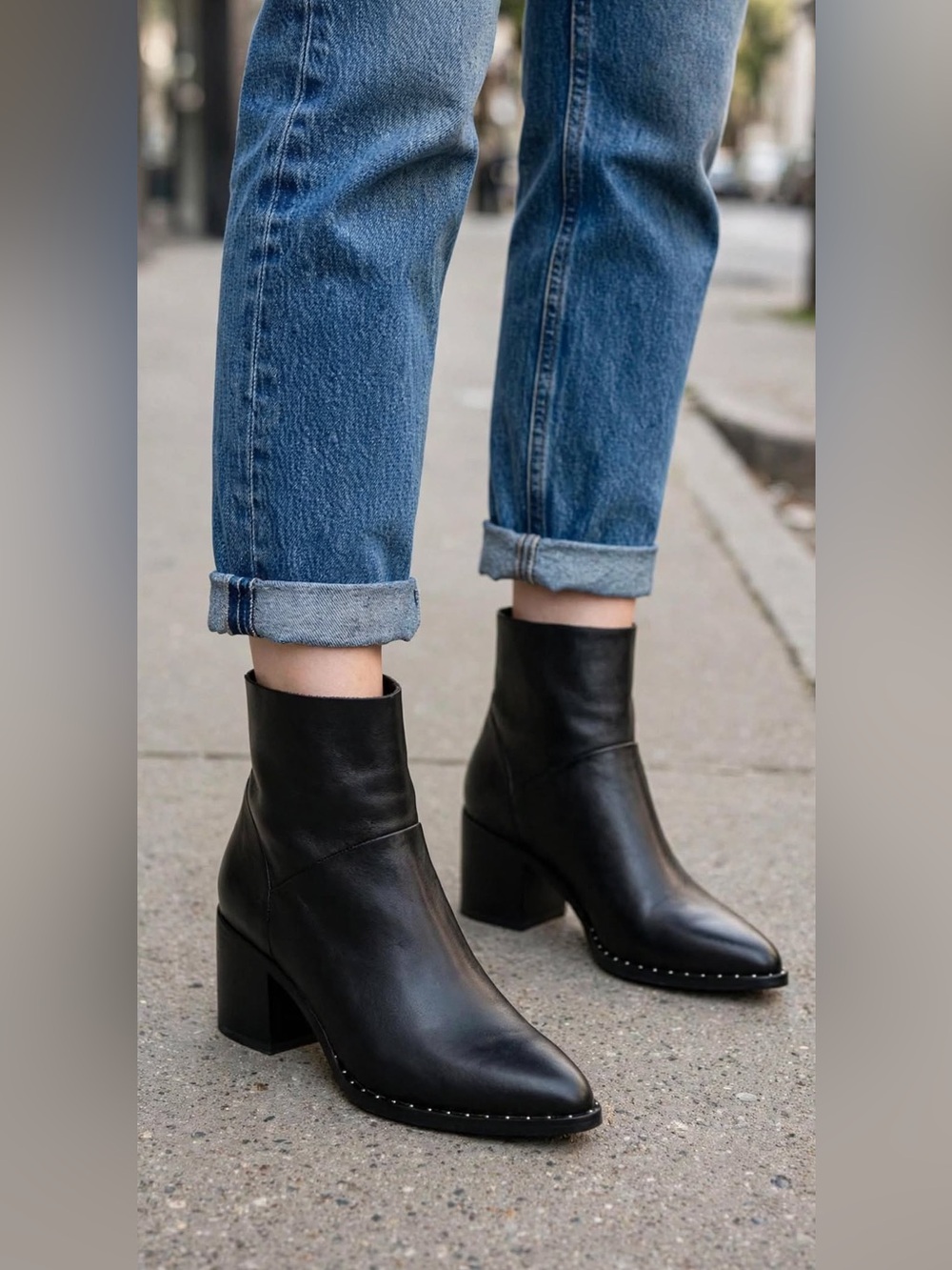 Treasure & Bond Black Farrah  studded leather boots.